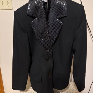 Marshall Rousso Las Vegas Tuxedo Jacket Size 10 Sequined Lapel